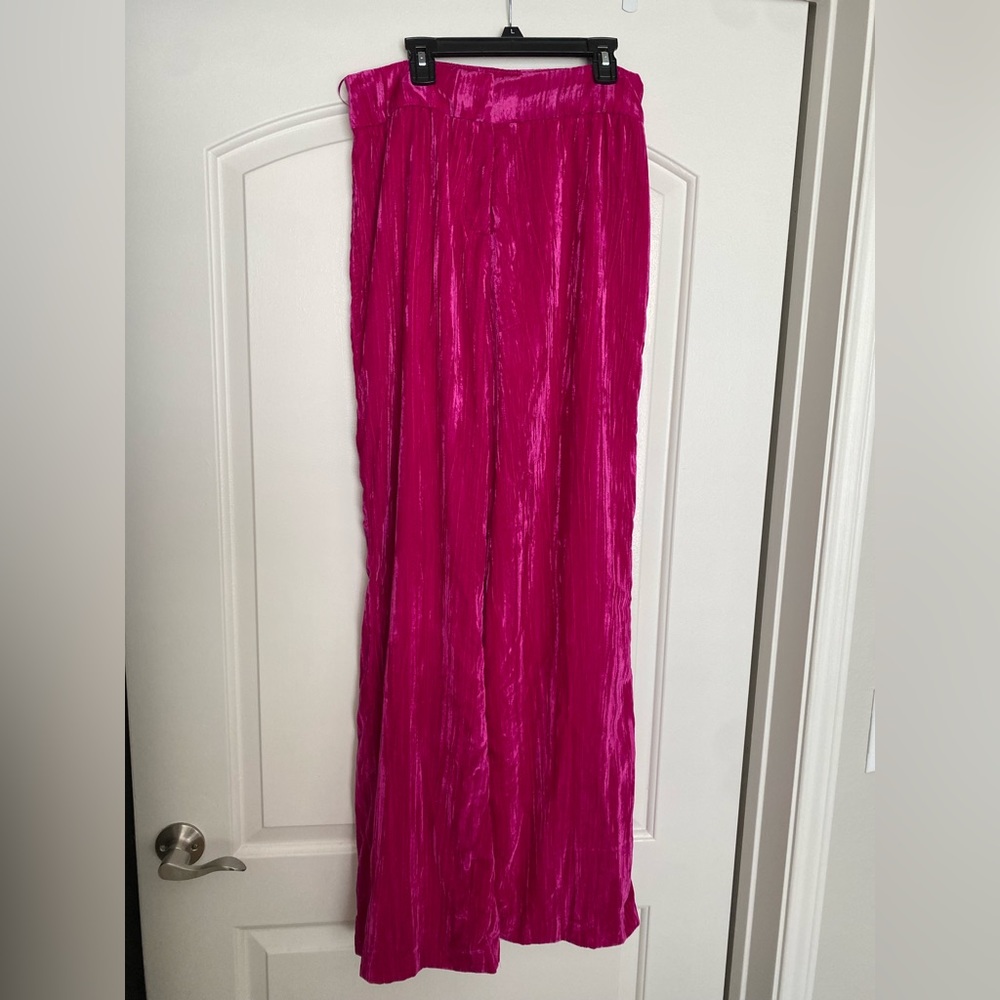 Pink Velvet flared pants